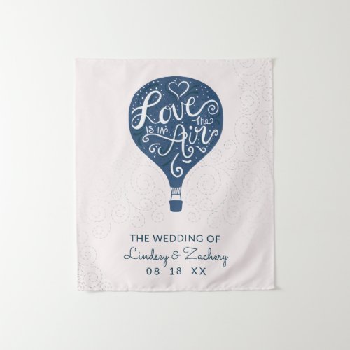 Hand Lettered Navy Wedding Photo Booth Backdrop