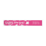 Hand Lettered New Year Wraparound Label - Pink
