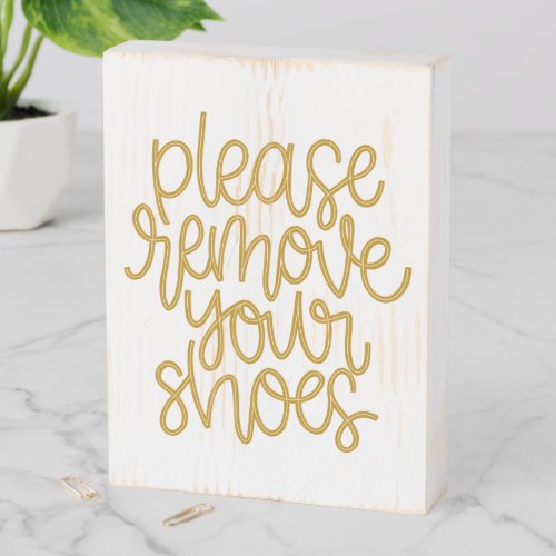 Hand Lettered No Shoes Sign