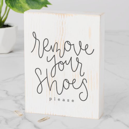 Hand Lettered No Shoes Sign
