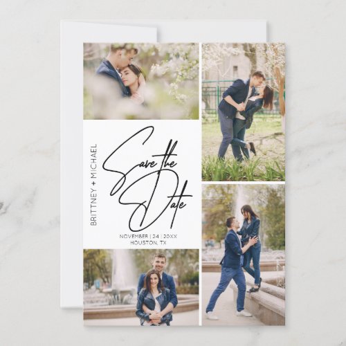 Hand Lettered Photo Collage Save The Date