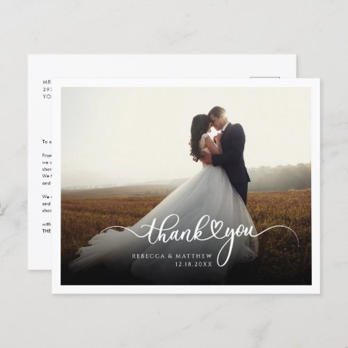 Hand_Lettered Photo Wedding Thank You Card