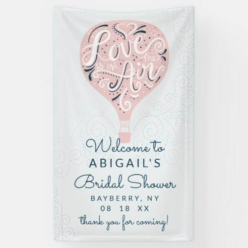 Hand Lettered Pink Balloon Bridal Shower Welcome Banner