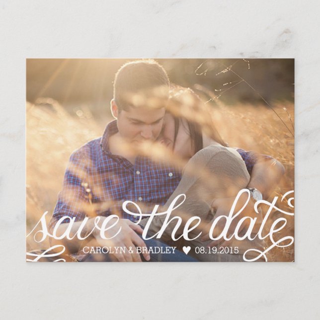 Hand Lettered Save the Date Postcard (Front)