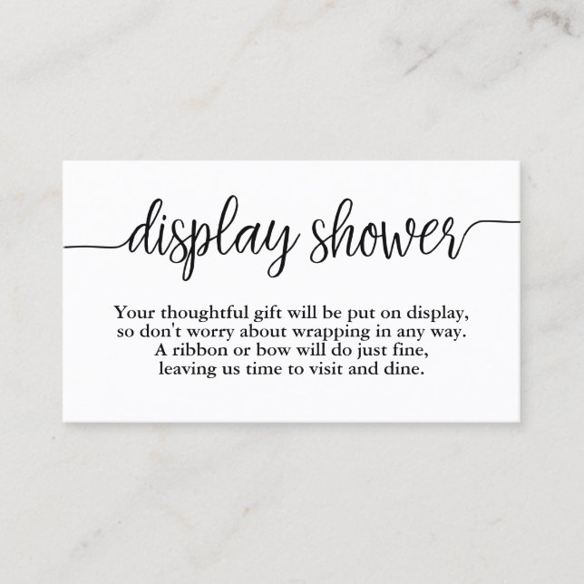 Hand Lettered Script Baby Shower Gift Display Card (Front)