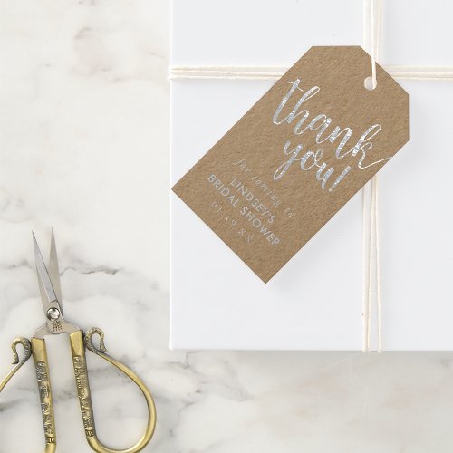 Hand_Lettered Script Bridal Shower Thank You Favor Foil Gift Tags