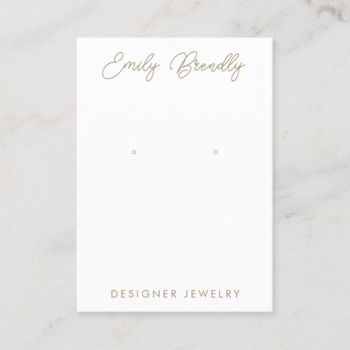 Hand Lettered Script Jewelry Earring Display Business Card