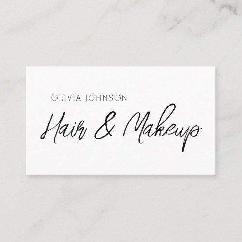 Hand Lettered Script Makeup Artist Business Cards 