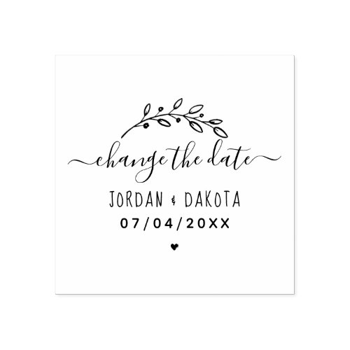 Hand_Lettered Script  Sprig  Change The Date Rubber Stamp