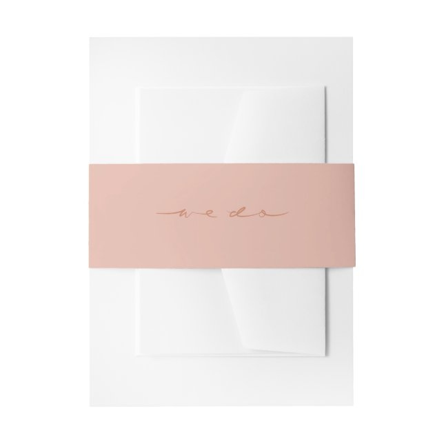 Hand Lettered Script Type Wedding Invitation Belly Band (Front Example)