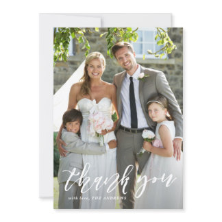 Hand Lettered Script Vertical Wedding Thank You