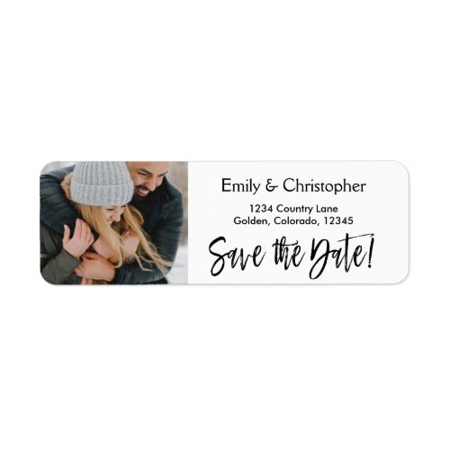 Hand Lettered Script Wedding Save the Date Photo Label
