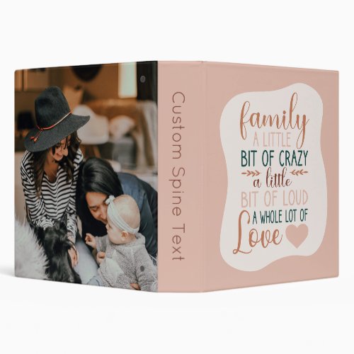 Hand Lettered Terracotta Family Photo Album 3 Ring Binder