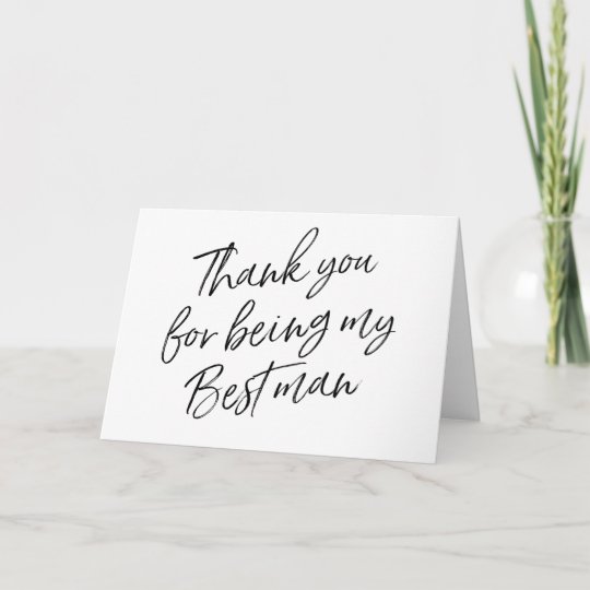 Hand Lettered Thank You For Being My Best Man Thank You Card