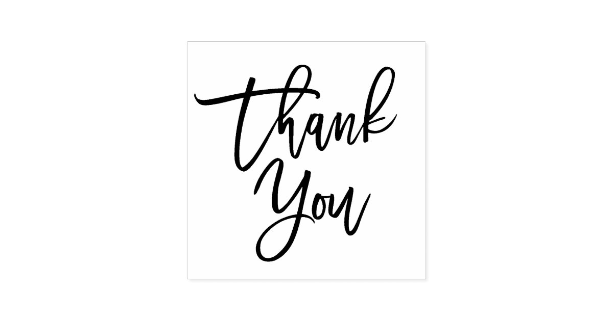 Hand Lettered Thank You Script Self-inking Stamp | Zazzle