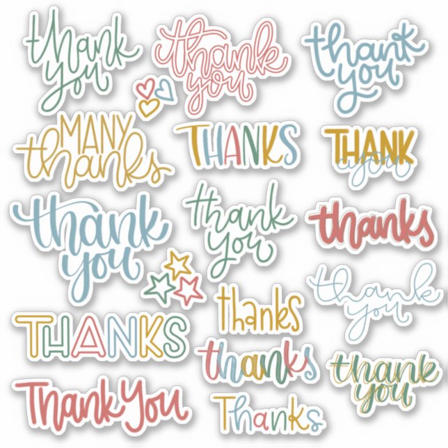 Hand Lettered Thank You Stickers (Front)