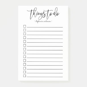 Hand-Lettered Things to Do Personalized Post-it Notes