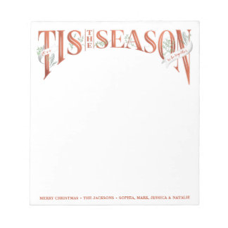 Hand-Lettered Tis The Season Christmas Notepad
