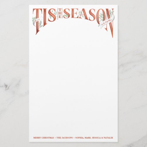 Hand_Lettered Tis The Season Christmas Stationery
