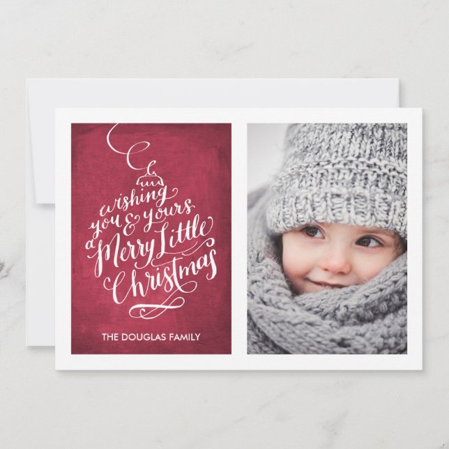 Hand Lettered Typography Ornament | Christmas Holiday Card (Front)