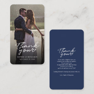 Hand-Lettered Wedding Day Photo Thank You Card
