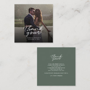 Hand-Lettered Wedding Day Photo Thank You Note Card