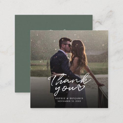 Hand_Lettered Wedding Day Photo Thank You Note Card