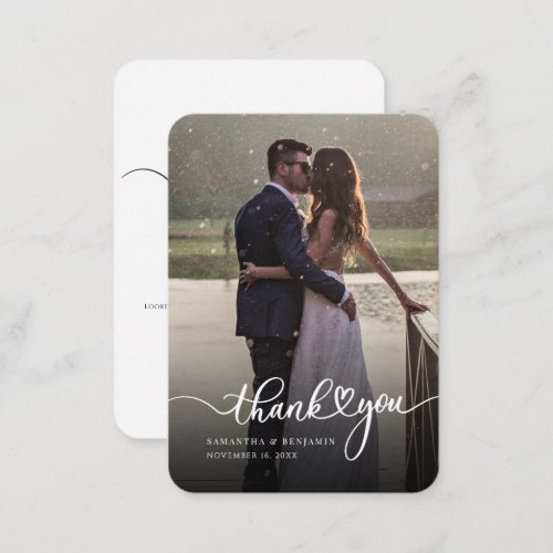 Hand_Lettered Wedding Day Photo Thank You Note Card