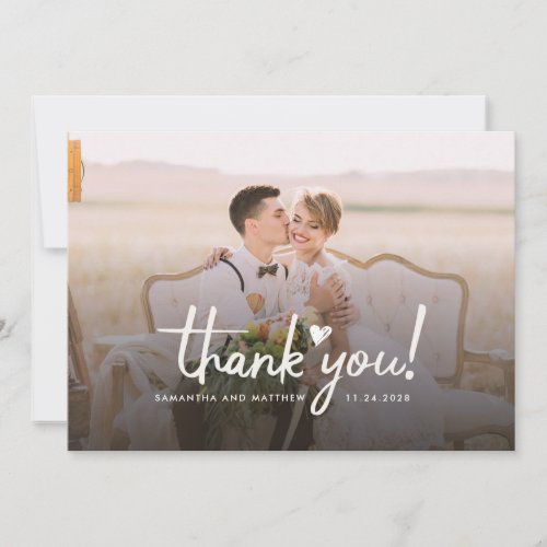 Hand_Lettered Wedding Day Photos Thank You Card