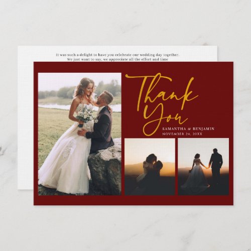 Hand_Lettered Wedding Day Photos Thank You Note Card