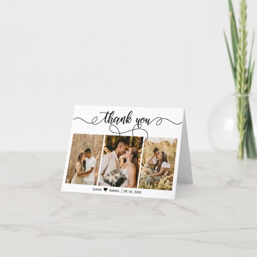 Hand Lettered Wedding Photo Collage Thank You