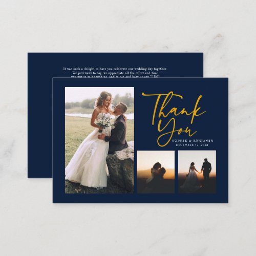 Hand_Lettered Wedding Photo Collage Thank You Card