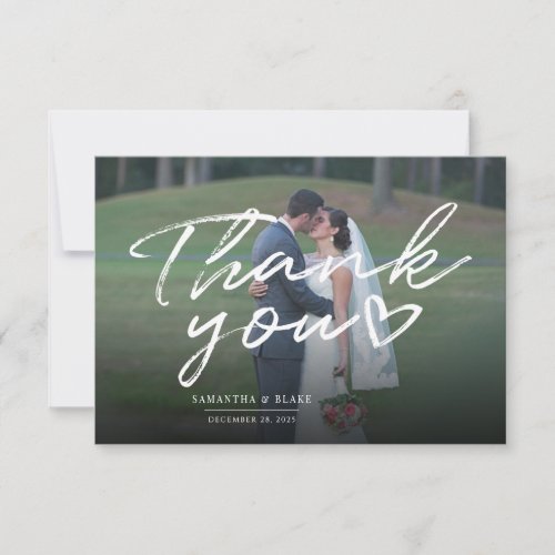 Hand_Lettered Wedding Photo Script Thank You Card