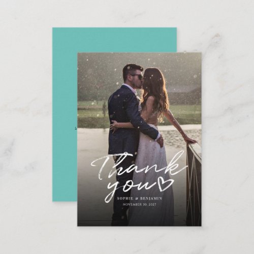 Hand_Lettered Wedding Photo Thank You Card