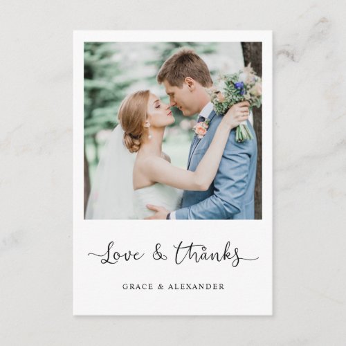 Hand Lettered Wedding Photo Thank You card