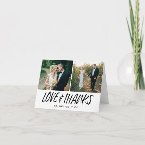 Hand Lettered Wedding Photo Thank You Card