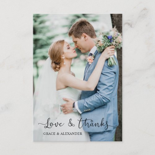 Hand Lettered Wedding Photo Thank You Enclosure Card