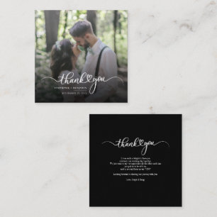Hand-Lettered Wedding Photo Thank You Note Card