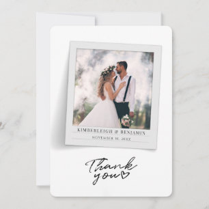 Hand-Lettered Wedding Photo Thank You Note Card