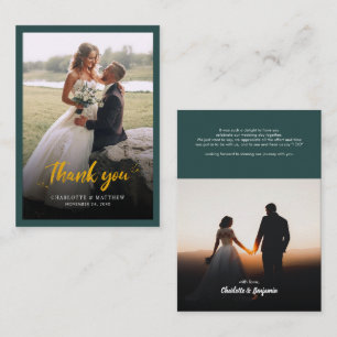 Hand-Lettered Wedding Photos Thank You Note Card