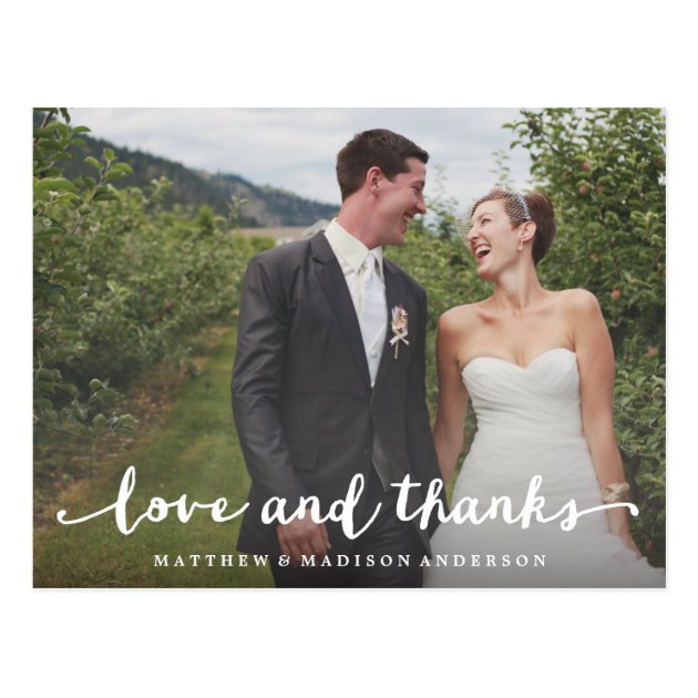 Hand Lettered | Wedding Thank You Postcard