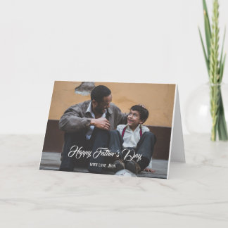 Hand-Lettered White Custom Photo Father's Day  Card