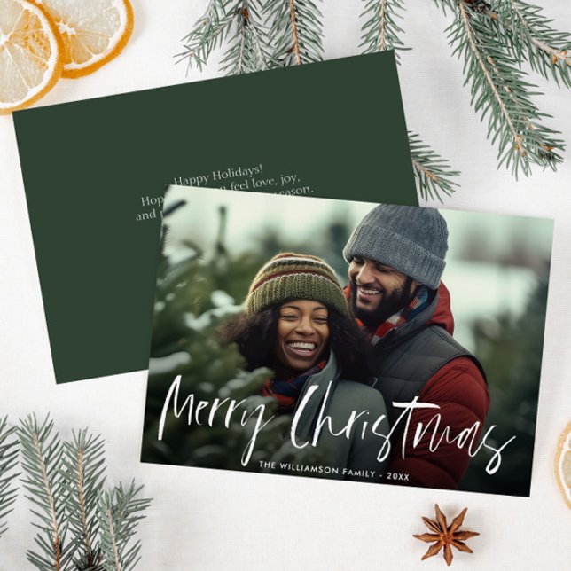 Hand lettered white lettered christmas card (Creator Uploaded)