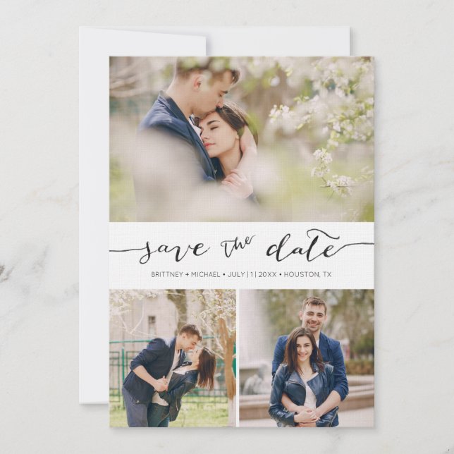 Hand Lettered with Images |  Save the Date Card (Front)