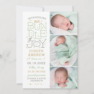 Hand Lettering Birth Announcement 3 Photos