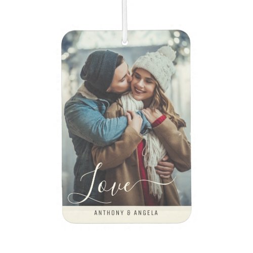 Hand lettering couple photo air freshener