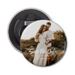 Hand Lettering Photo Save The Date Bottle Opener at Zazzle