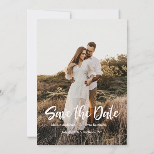 Hand Lettering photo Save the Date Invitation
