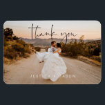 Hand Lettering Photo Wedding Thank You Postcard Magnet<br><div class="desc">Everyone will love receiving this beautiful wedding thank you magnet with a stunning image from your wedding day! Easily customize this magnet with your favorite wedding photo!

Photograph by: Kept Record Photography
www.keptrecord.com</div>