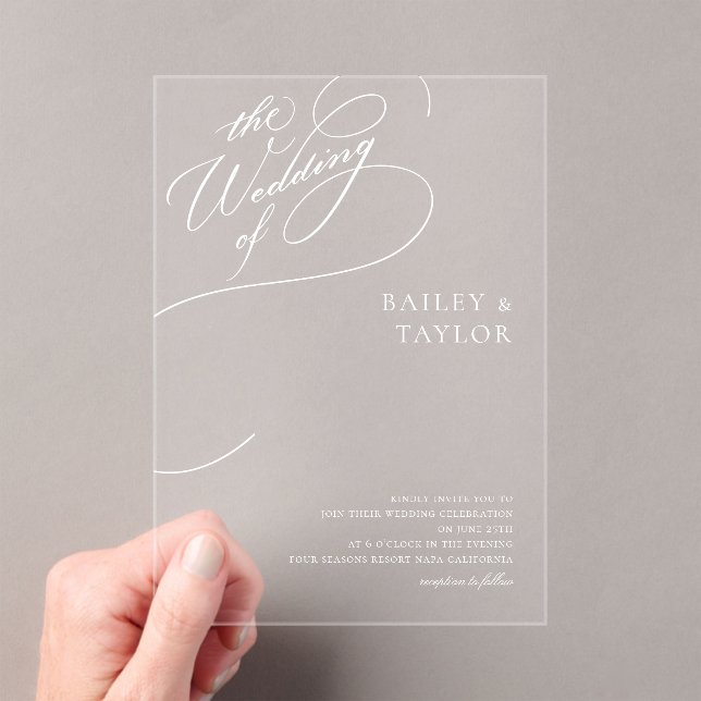 Hand lettering wedding acrylic invitations (Insitu (Handheld))